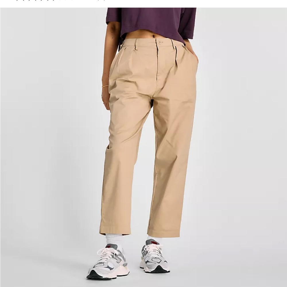 New Balance Boylston Twill Tapered Pant Sz M Stoneware
